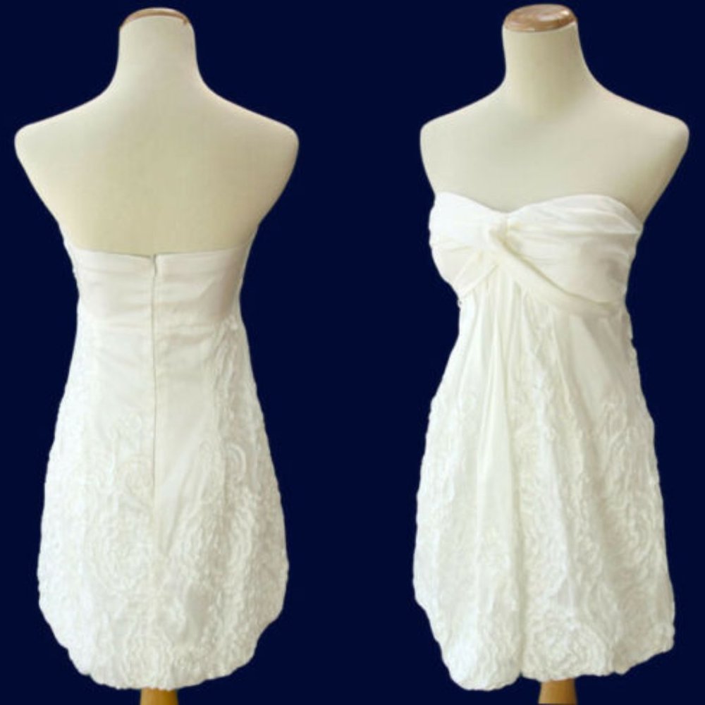 WINDSOR Ivory Floral Strapless Evening Party Sz 7